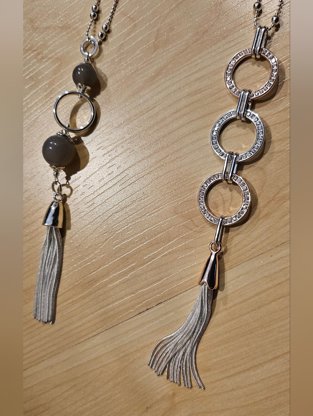 Fashion Jewelry Silver Tone Tassel Necklace Bundle Of 3
